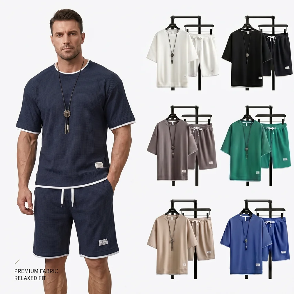 Street Summer Fashion - Setelan Olahraga Pria Musim Panas Bahan