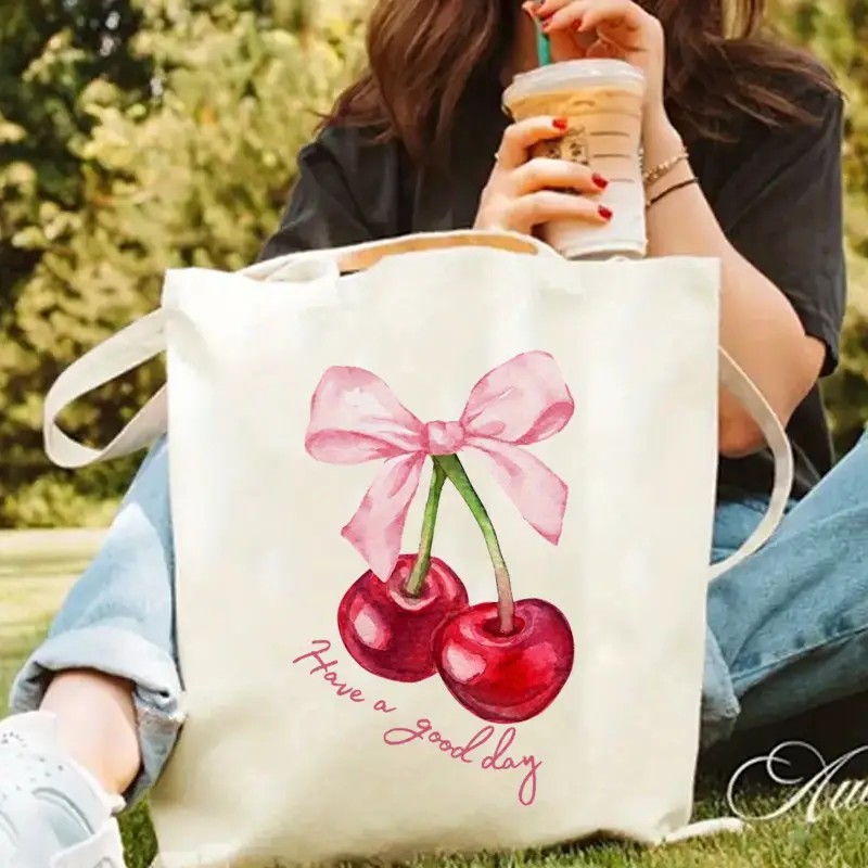 Tote Bag Canvas Print - Tas Tote Kanvas dengan Desain Pita