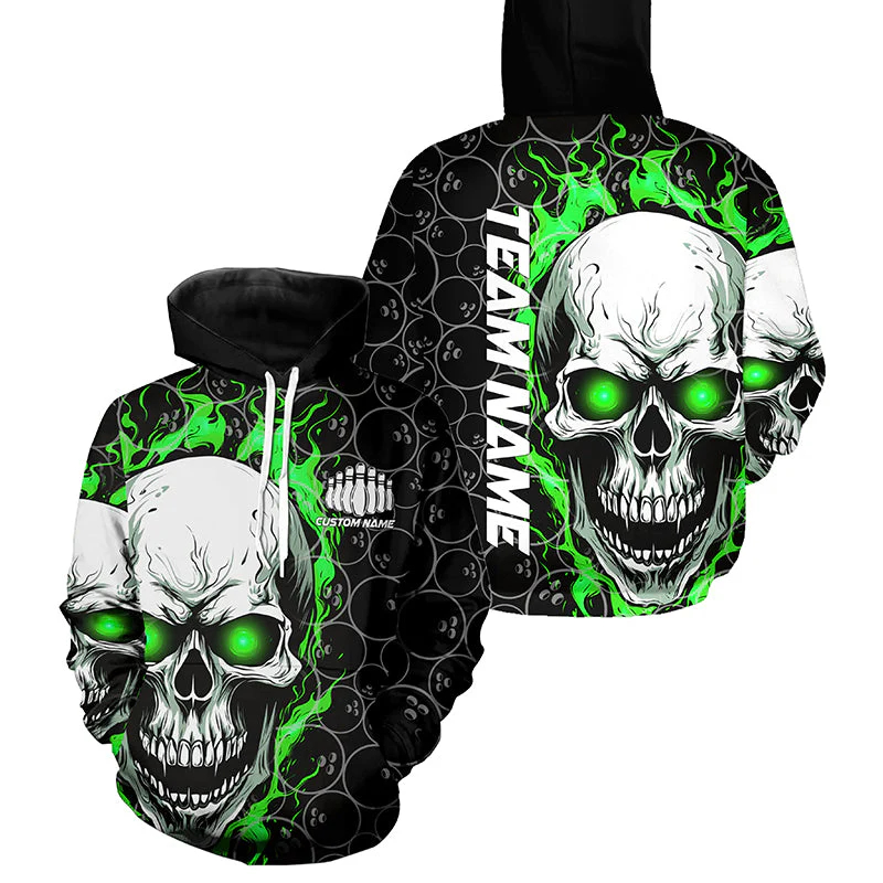 Street Fashion Name - Hoodie Bowling Grafis Tengkorak Trendi Untuk