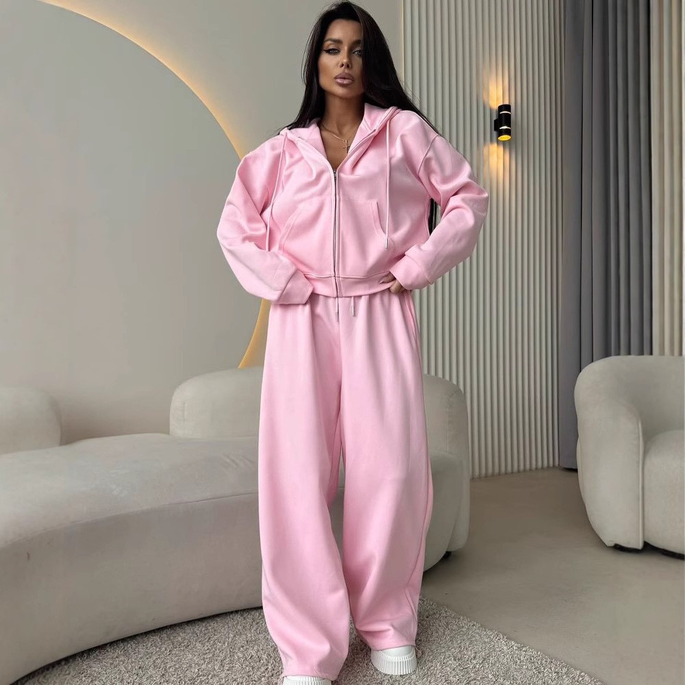 Street Fashion Hoodie - Setelan Olahraga Wanita Hoodie Sweatshirt Celana