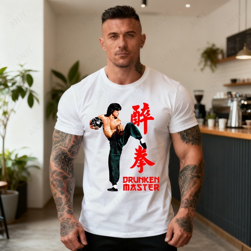 Street Fashion Hong Kong - Kaos Cetak Aksi Seni Bela Diri