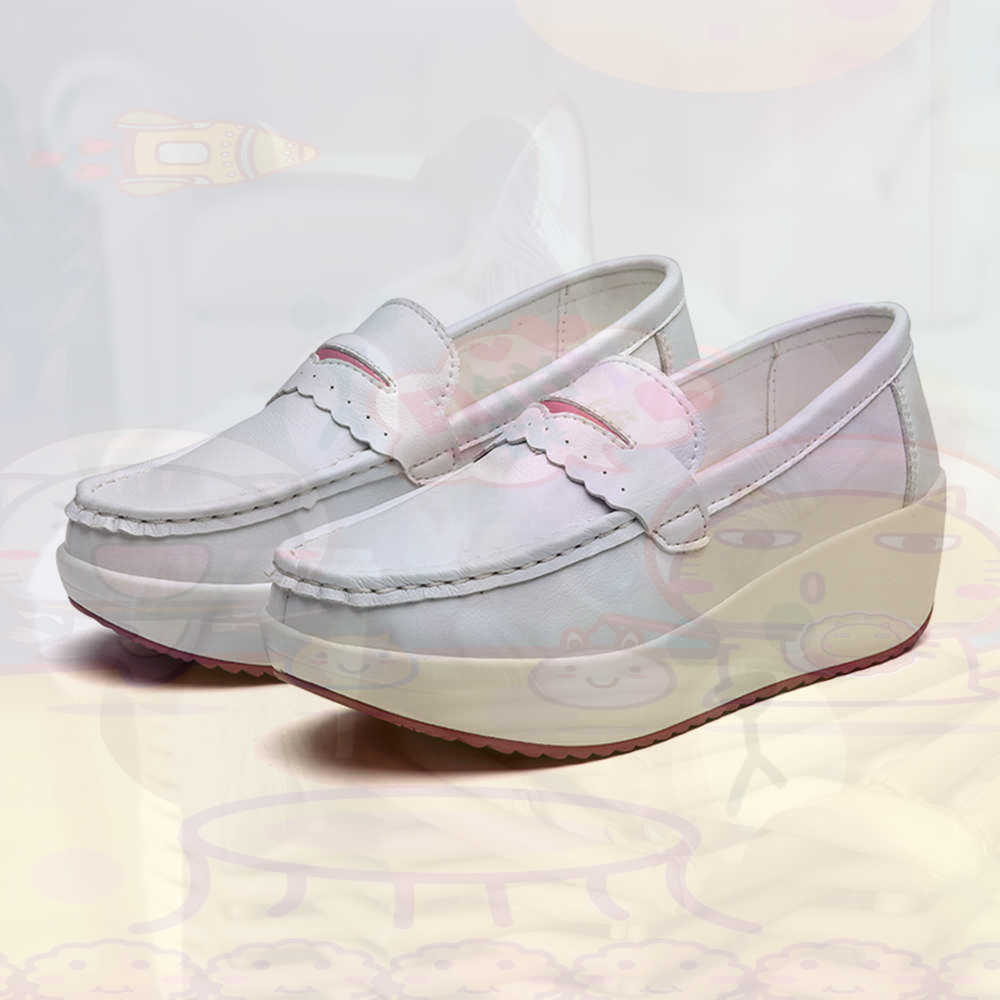Street Fashion In Vietnam - Plataform Sepatu Kets Merah Muda Musim