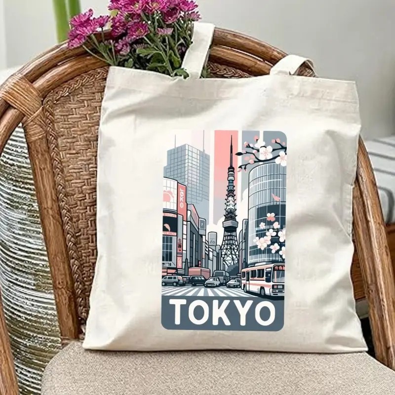 Tote Bag Canvas Print - Tas Kanvas Pemandangan Kota Tokyo yang