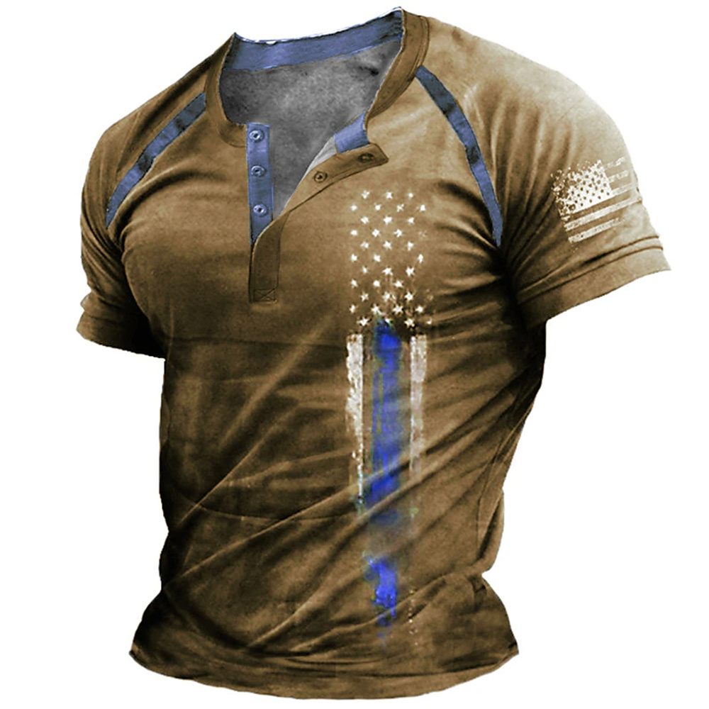 Street Summer Fashion - Kaos Henry Pria Motif Bendera Amerika