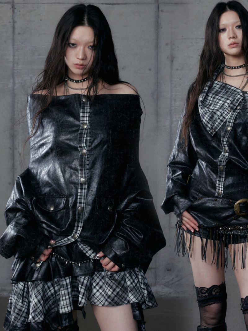 Queen Street Fashion - Atasan mantel hoodie lengan panjang dua