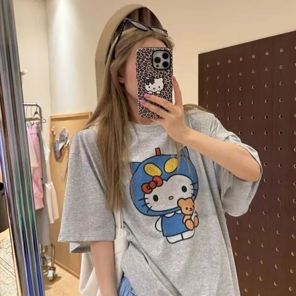 Street Summer Fashion - Kaus Cetak Hello Kitty Lengan Pendek