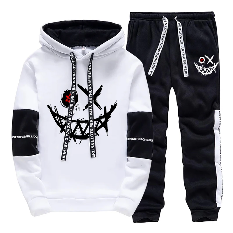 Street Fashion Hoodie - Set Pria/Hoodie/Celana 2026 Musim Gugur Kasual