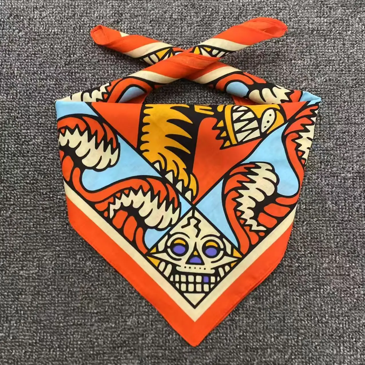 Street Fashion Dance - Bandana Retro Cetak Digital Hip-Hop Street
