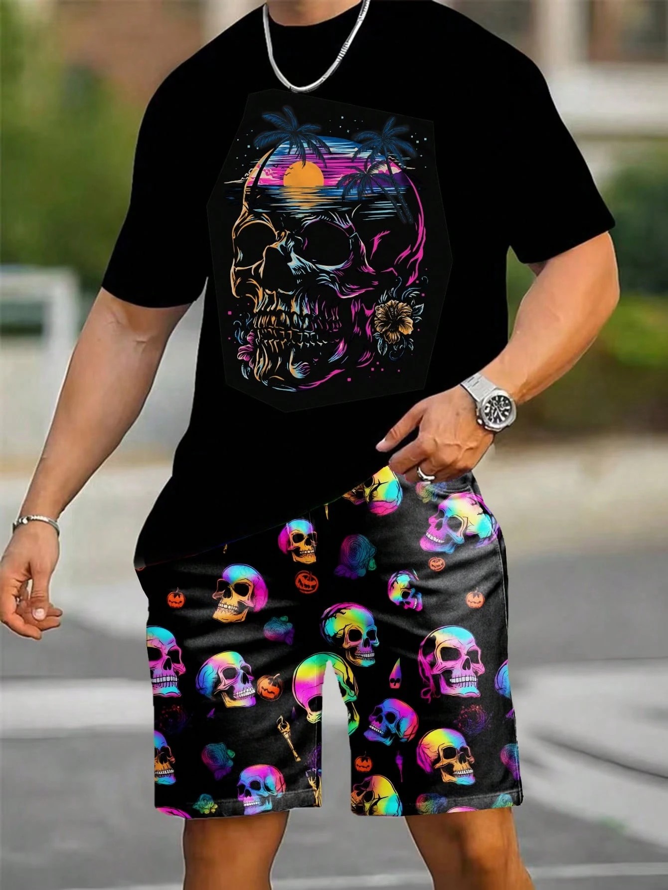 Street Summer Fashion - Setelan Kaos Pendek dan Celana Pendek