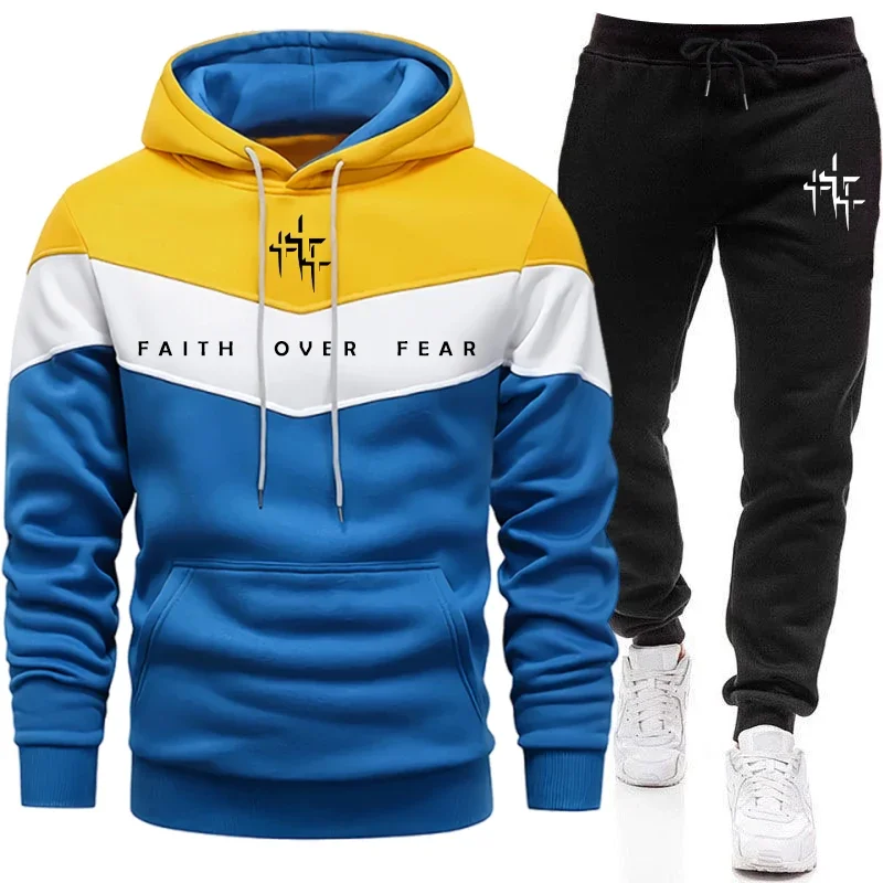 Faith Over Fear Setelan Olahra - Street Fashion Hoodie ulasan dan harga