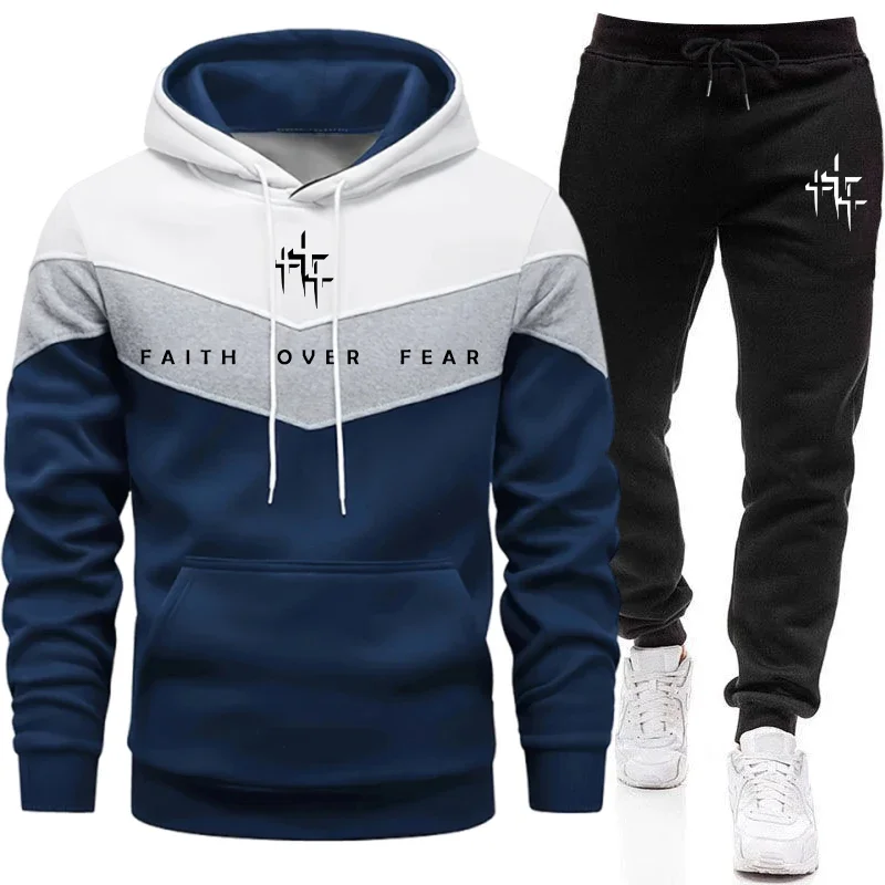Faith Over Fear Setelan Olahra - Street Fashion Hoodie ulasan dan harga