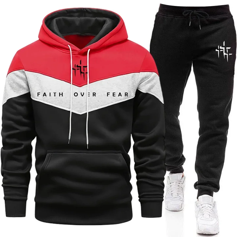 Faith Over Fear Setelan Olahra - Street Fashion Hoodie ulasan dan harga