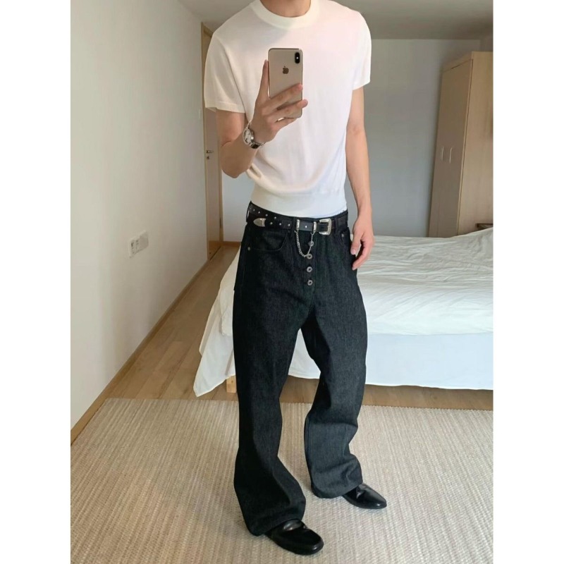 Celana Jeans Pria Harajuku Mus - Street Fashion Hong Kong ulasan dan harga