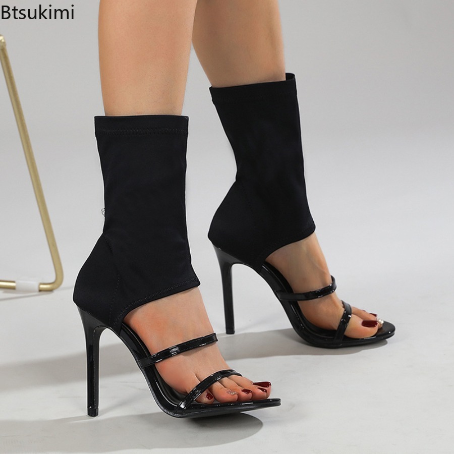 Sepatu Bot Stretch Seksi Hak T - Street Fashion Dance ulasan dan harga