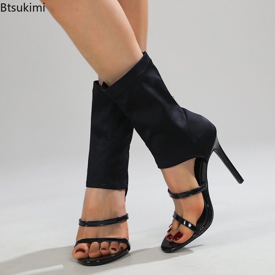 Sepatu Bot Stretch Seksi Hak T - Street Fashion Dance ulasan dan harga