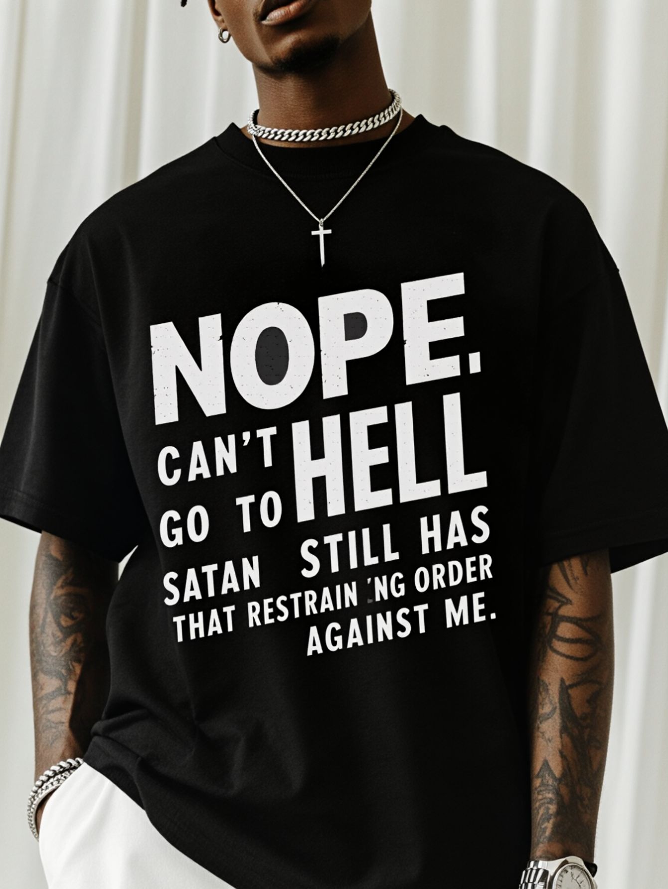 Kaos Pria dengan Cetakan 'NOPE - Street Style Fashion Quotes ulasan dan harga
