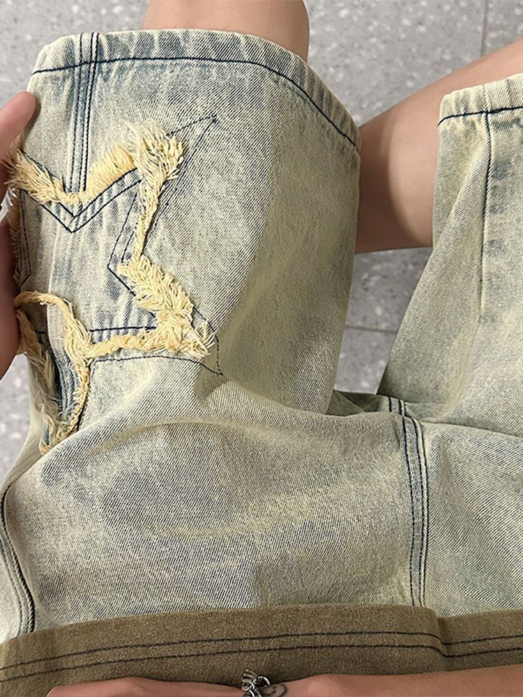 Celana Pendek Denim Pria Longg - Street Fashion Hong Kong ulasan dan harga