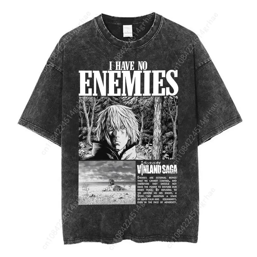 Kaos Vintage Washed Anime Vinl - Street Fashion Anime ulasan dan harga