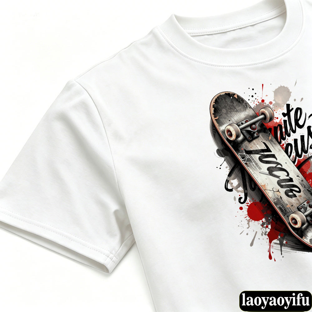 Kaos Skateboard Red Splatter L - Street Fashion Culture ulasan dan harga