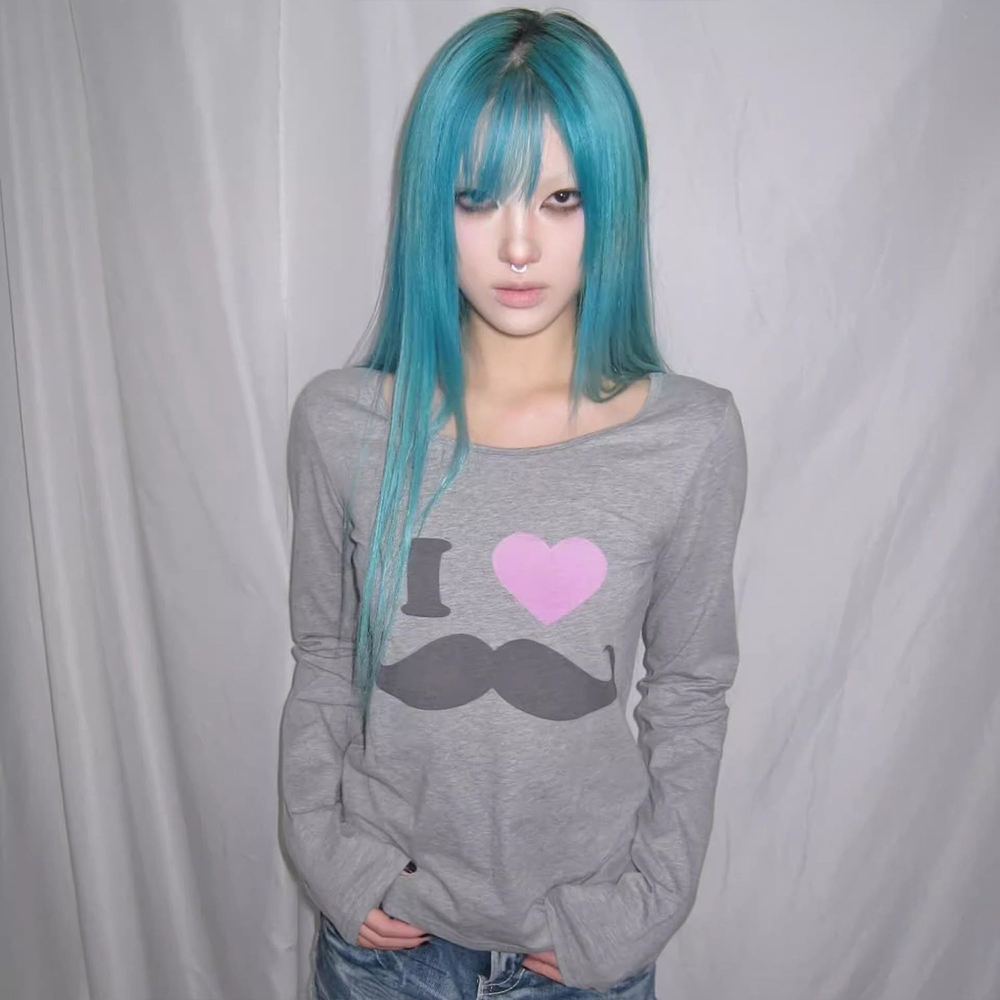 Kaos Cetak Jenggot Y2K Jepang  - Street Fashion In Japan ulasan dan harga