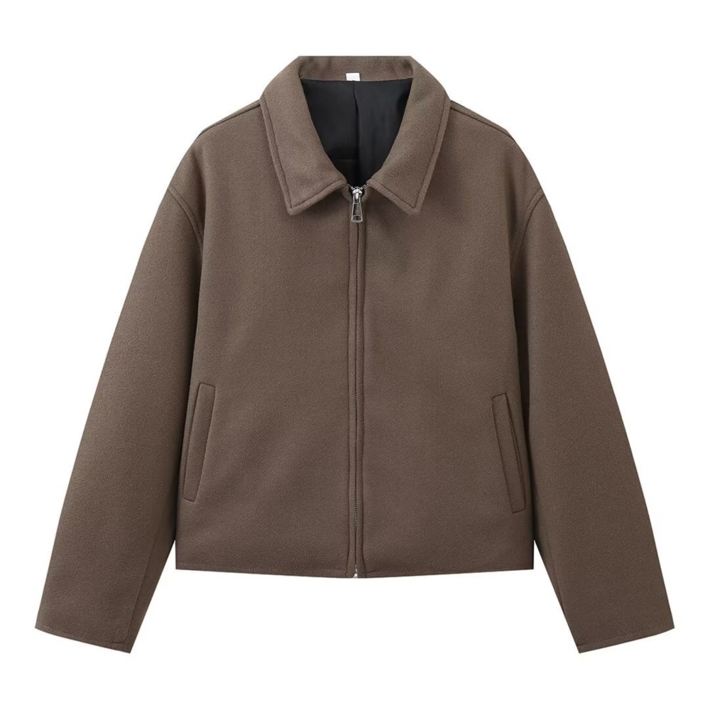 Jaket kerah Turndown warna cok - Street Fashion Shanghai ulasan dan harga