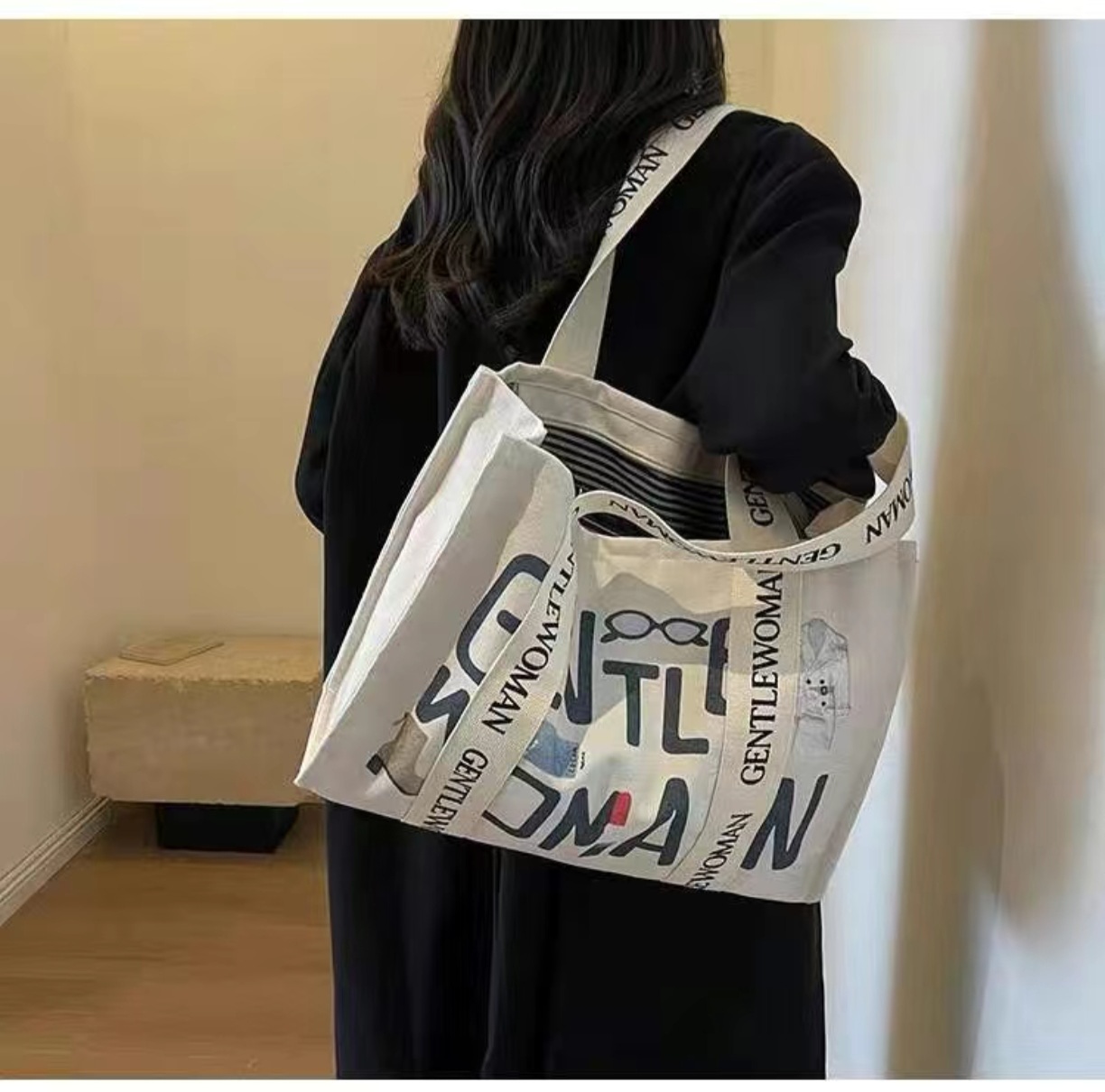 Tas Tote Kanvas Besar Motif Hu - Tote Bag Canvas Print ulasan dan harga