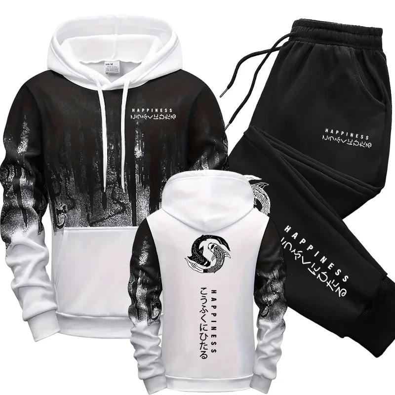 Setelan Olahraga Pria Gaya Jep - Street Fashion Hoodie ulasan dan harga