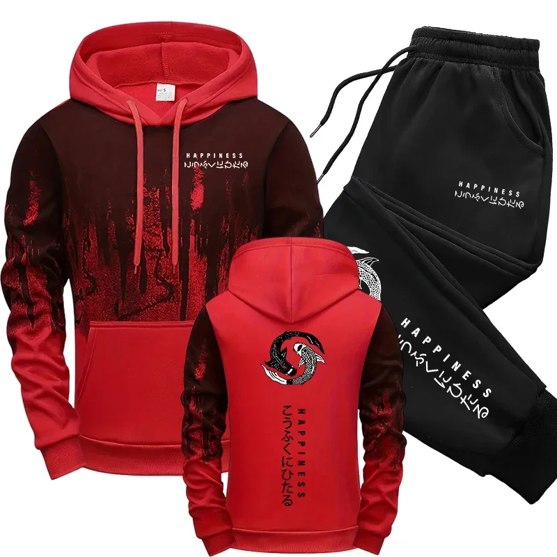 Setelan Olahraga Pria Gaya Jep - Street Fashion Hoodie ulasan dan harga