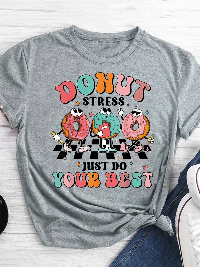 Kaos Cetak Donat Kartun, Atasa - Street Fashion Trend 2025 ulasan dan harga