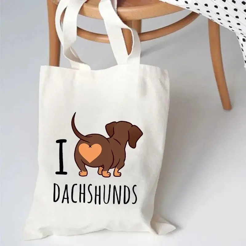 Tas Tangan Lucu Dachshund Tas  - Tote Bag Canvas Print ulasan dan harga