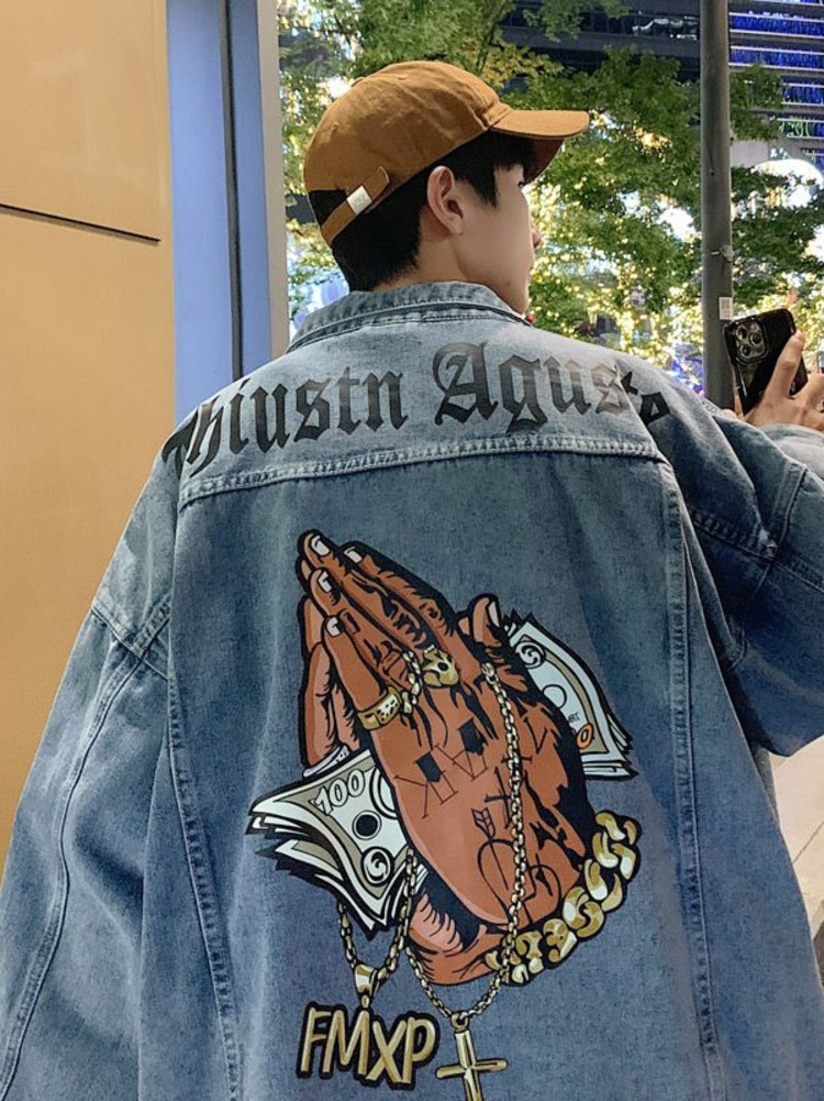 Jaket Denim Chic Hip Hop West  - Street Fashion Hong Kong ulasan dan harga