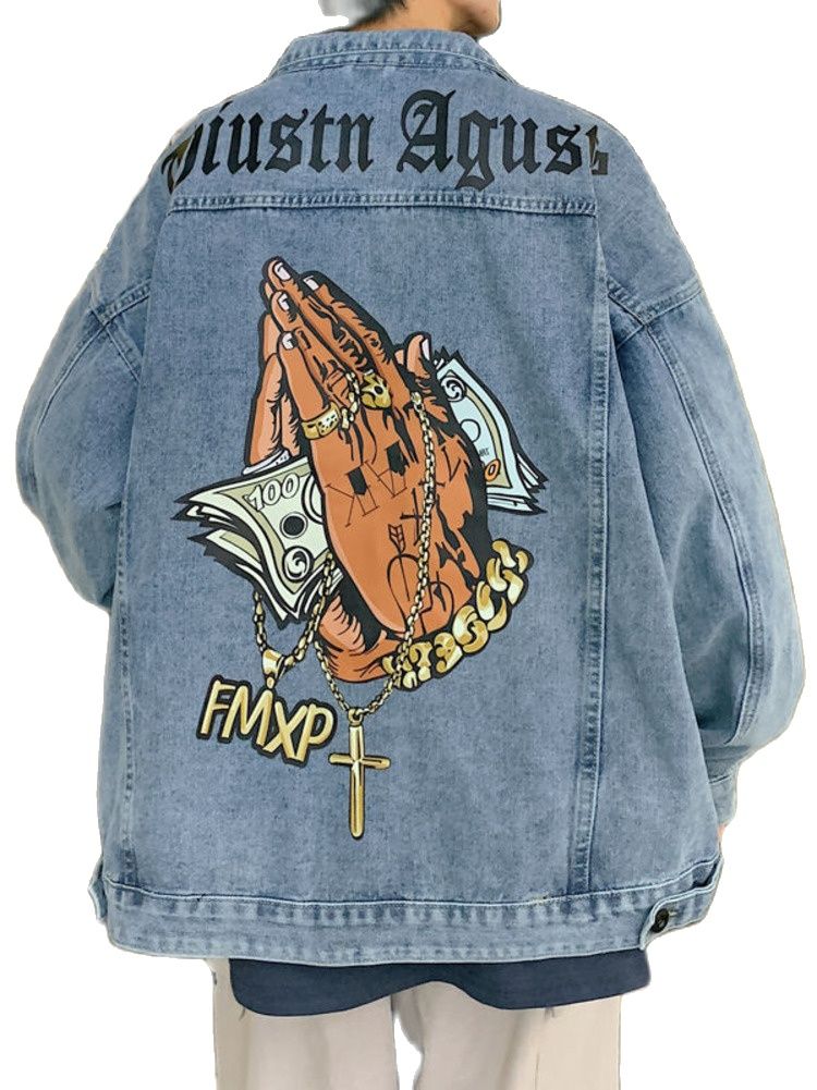 Jaket Denim Chic Hip Hop West  - Street Fashion Hong Kong ulasan dan harga