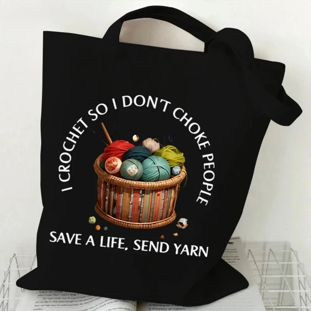 Tas Tangan Rajut Bola Wol Klas - Tote Bag Canvas Print ulasan dan harga