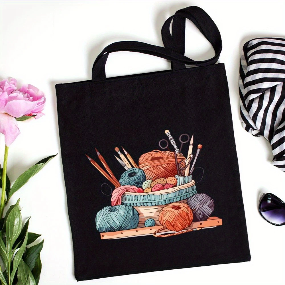Tas Tangan Rajut Bola Wol Klas - Tote Bag Canvas Print ulasan dan harga