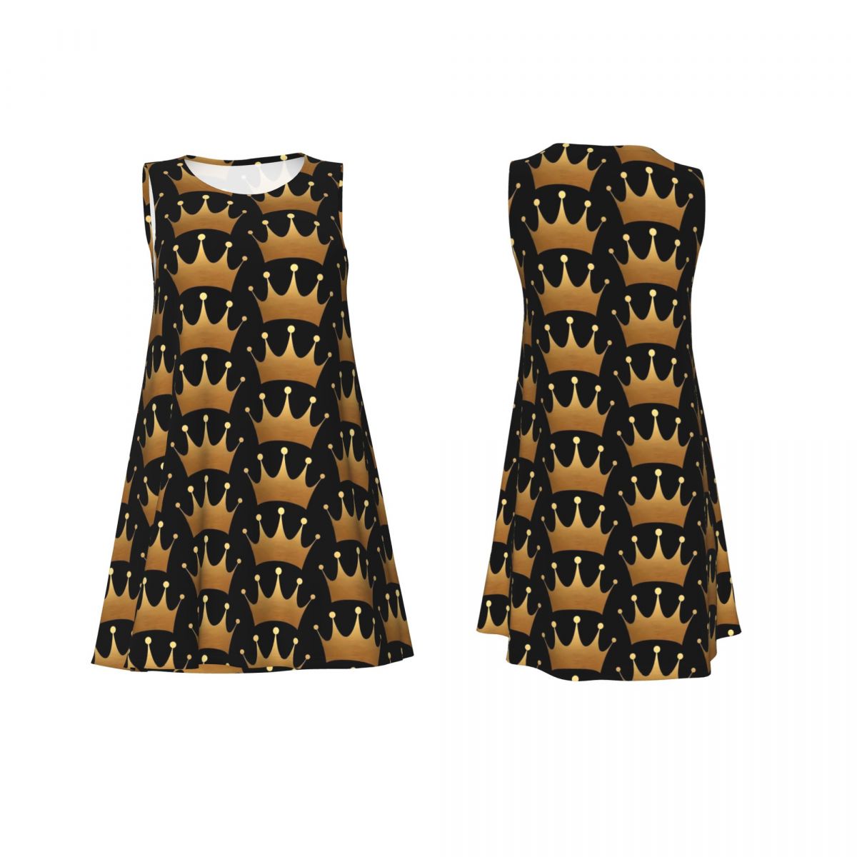Gaun Cetak Motif Ratu Mahkota  - Queen Street Fashion ulasan dan harga