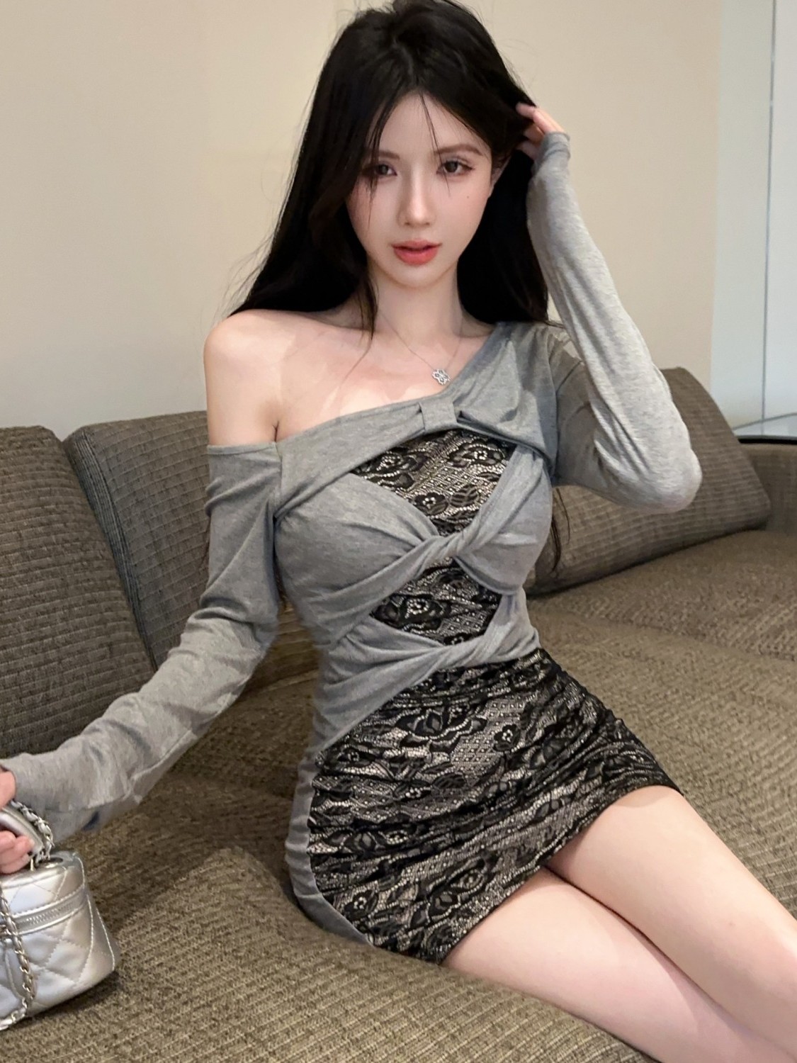 Gaun rok pendek berenda berlub - Street Fashion Hong Kong ulasan dan harga