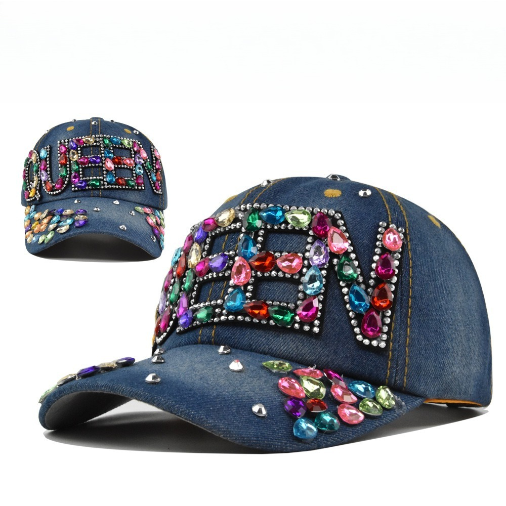 Topi Bisbol Denim Berlian Imit - Queen Street Fashion ulasan dan harga