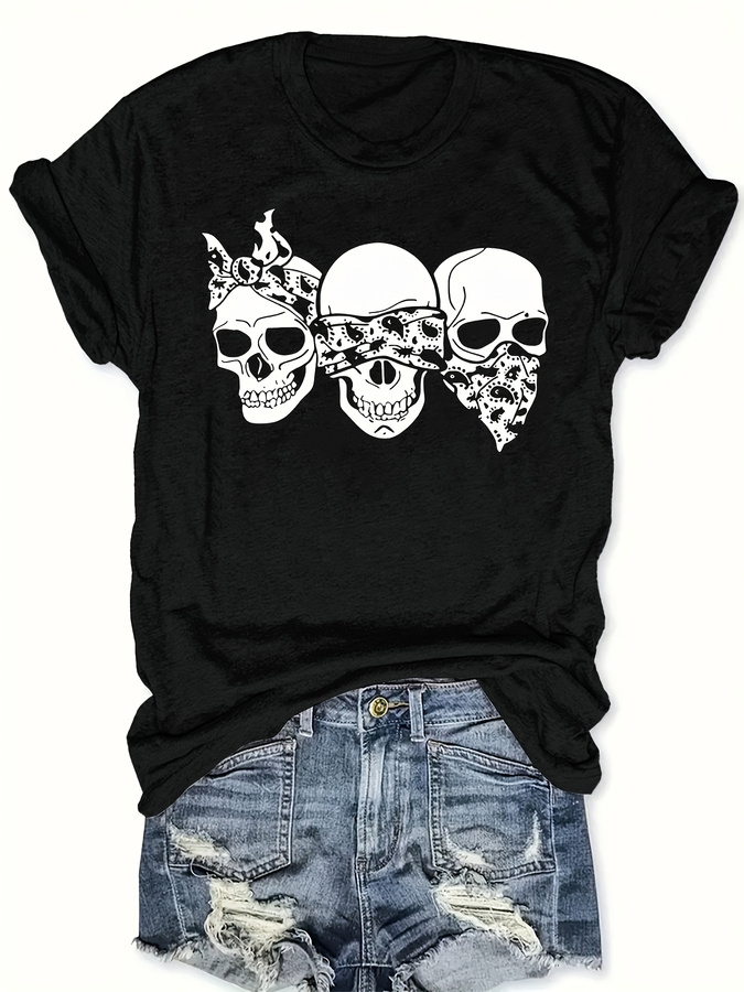 Kaos Tengkorak Kartun Happy, L - Street Fashion Trend 2025 ulasan dan harga