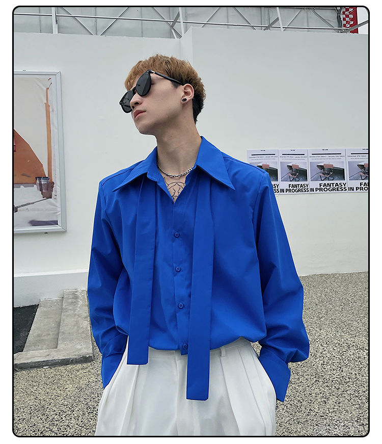 Kemeja pria Korea lengan panja - Street Fashion Hong Kong ulasan dan harga