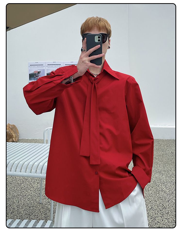 Kemeja pria Korea lengan panja - Street Fashion Hong Kong ulasan dan harga