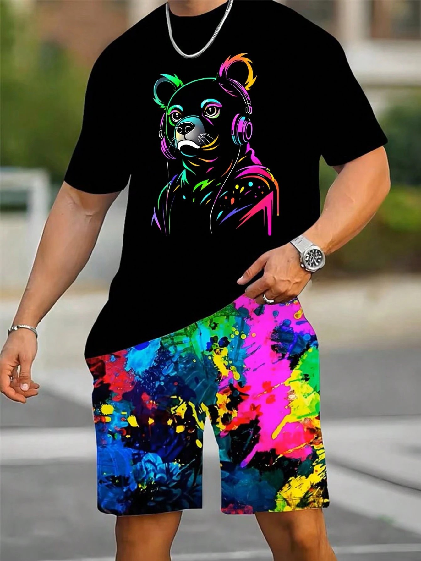 Setelan Kaos Pendek dan Celana - Street Summer Fashion ulasan dan harga