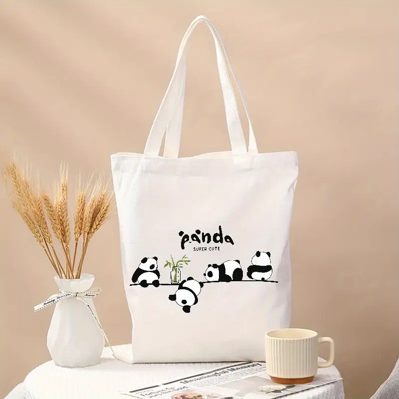 Tas Tote Kanvas Motif Panda Lu - Tote Bag Canvas Print ulasan dan harga