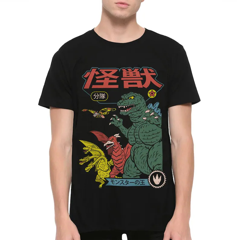 Kaos Grafis Film Kaiju Jepang  - Street Fashion In Japan ulasan dan harga