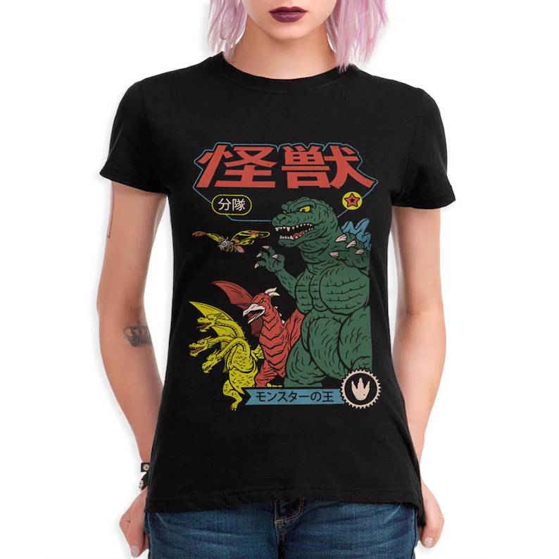 Kaos Grafis Film Kaiju Jepang  - Street Fashion In Japan ulasan dan harga